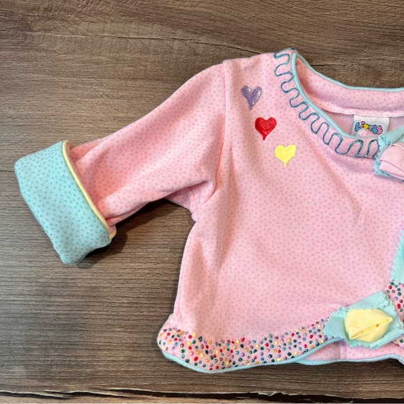 VTG Little by Little 2-Piece Long Sleeve & Puff Paint Sweater Jacket Set 0/6m - Picture 4 of 16